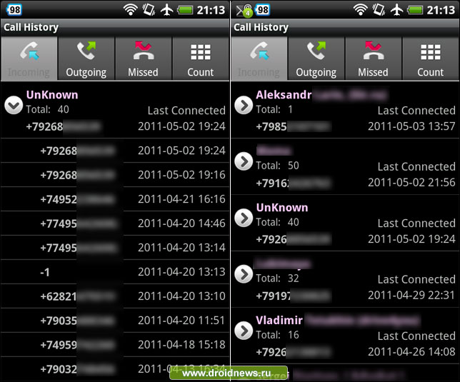 Call History Call History