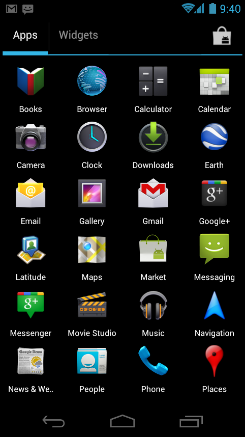 Список приложений Android 4.0 Список приложений Android 4.0