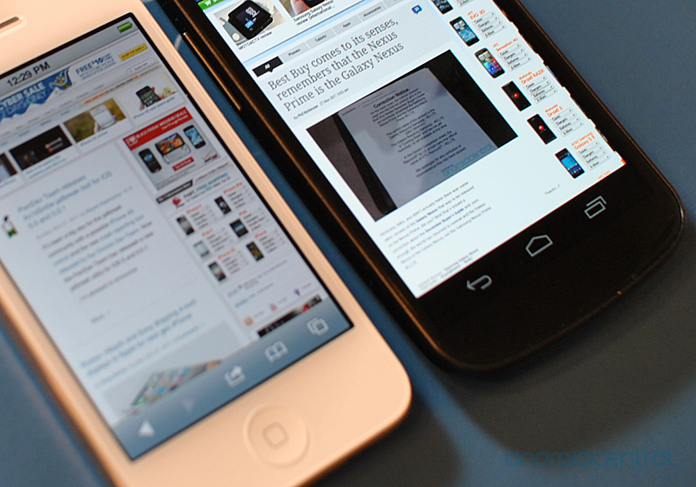 Galaxy Nexus vs iPhone 4s
