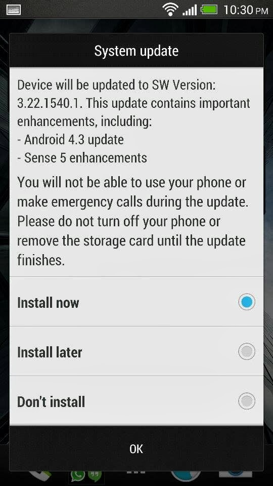 Обновление HTC One