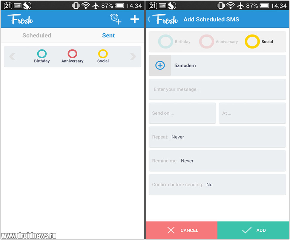 SMS Scheduler Fresh