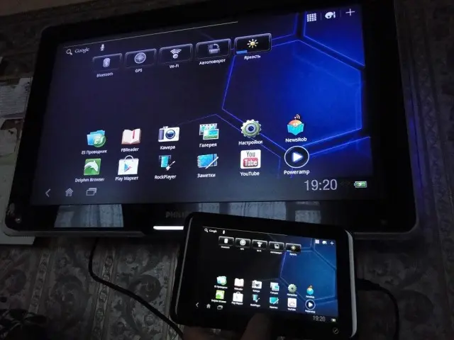 Дублирование рабочего стола между HTC Flyer и ТВ Филипс