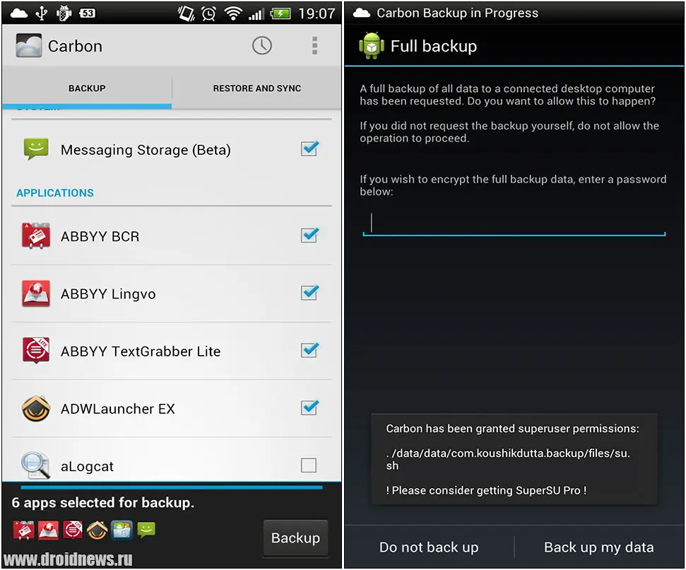 Carbon Backup